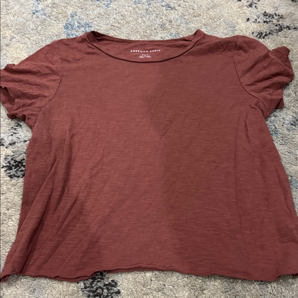 American Eagle Outfitters Short Sleeve Tee Top Maroon Sz Medium